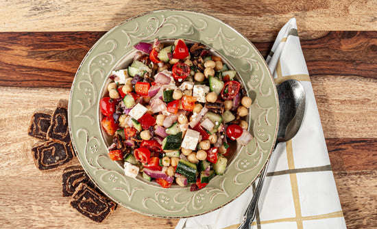 Mediterranean Chickpea Salad with Date Swirls